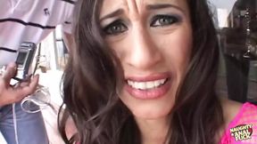 Fake audition leads brunette beauty to threesome, no escape, no resistance, just pure lust