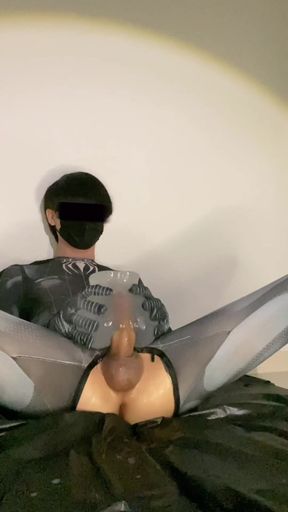 Black Spider Squirting Water