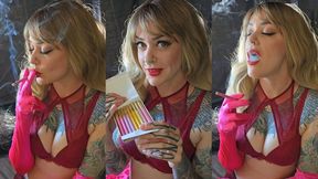 Sobranie Slow-Mo in Pink Satin Gloves 720p