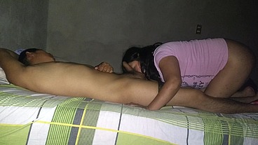 Swallowing cum at dinner, my step cousin is a slut
