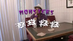 Waitress sucks and jerks his huge cock after spill