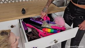 mistress april gives subby samantha a hardcore fucking