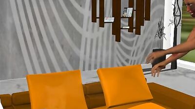 Zombie babe in 3D gets pounded hard by black stud's hard cock