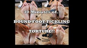 30 Minutes of Bound Oiled Foot Tickling AGONY Close-Up