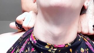neck grind gigantic female adams apple