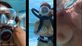 More fun free diving in the public spring including another mask fill with water!