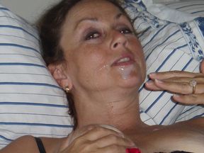 Candi Annie Photo Shoot Series -Fucked in Red Thigh Highs- Great Cum Facial!