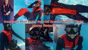 Neoprene Pool Swim Snorkel Breath-Holds in Tight Mares Wetsuit - WMV