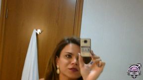 trans pornstar hilda brazil selfie video on the mirror in my hotel room