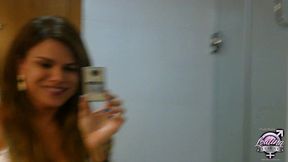 trans pornstar hilda brazil selfie video on the mirror in my hotel room