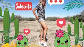 Sexy Trans with Dress and Heels Gets Naked in Public Very Hot