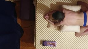 Busty Mistress Anastasia dominates submissive man with strapon