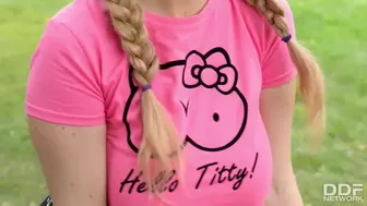 Busty step sisters enjoy wild lesbian sex outdoors