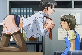 Young male has interview with big tits COUGAR secretary - Hentai Cartoon