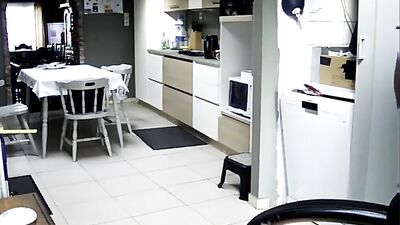 Grandpa stroke in kitchen