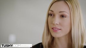 ”Flash Brown Stretches Lily Labeau in a TUSHY Black Meat Fantasy”