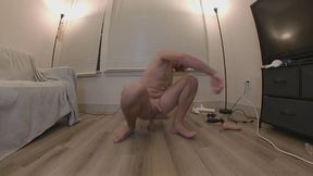 Straight Guy Anal Dildo Riding While Stroking Cock