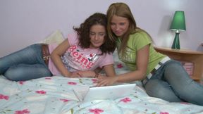 Threesome Hot College Girls: Two Slutty Students Tight Pussy Licking and One Big Dick Guy Vol 2