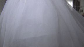 Red panties under the bride's dress a