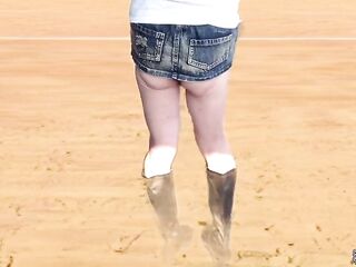 I'm wearing a mini-petticoat and boots, with an anal dildo inserted and rubber pants on. SecretGakuen