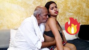 Indian Asian old Stepuncle Grand StepFather Making Sex Love Fucking Indian Teen Ager Girl
