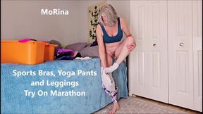 Sports Bras, Yoga Pants And Leggings Try On Marathon - MoRina spandex velour strip GFE chatting