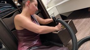 Full Leather Cleaning Turns Miele on Almost Cums POV