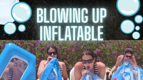 Blowing up a pool float