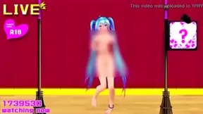 Miku Tempts Viewers with Seductive Moves and Sensual Touches in Private Show