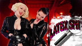 awesome sph show with dirty talk from two naughty lesbians in latex costumes