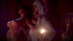 Halloween. the Futanari Night Ended with Rough Sex Involving a Huge Penis.