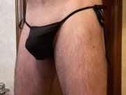 Cloudy Sunday Morning Black String Bikini