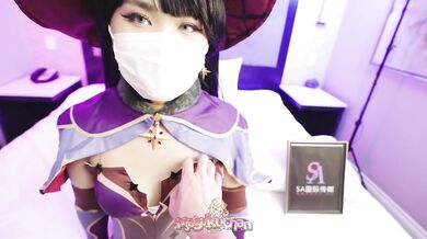 Mona from Genshin Impact moans for cum when her Mora needs come first