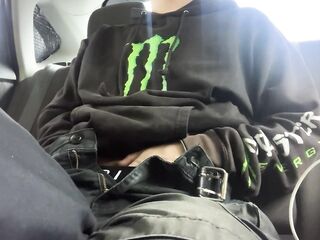 this ftm has a loud shaking whimpering orgasm in the parking lot