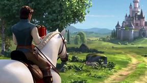AI-generated Rapunzel from Tangled teases her boyfriend with a handjob and kiss