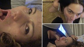 Greedy Throat Sluts: Karla Rose & Gia Chains Facefucked Sloppy & Submissive for a Sticky Facial Finish