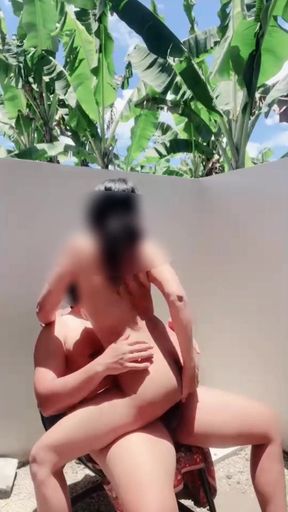 Stunning moment from &quot;OUTDOOR sex next door almost caught by a passerby neighbor&quot;
