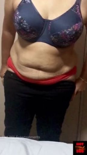 Indian wife changing the clothes