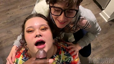 Katt Staxxx & Ahanu Reed Suck the Cum Out of Him Before Serving Him Food!!