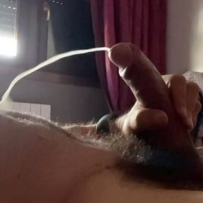 Big spurts of cum coming out of a big cock