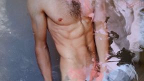 Handsome guy with perfect body cums, lots of hot cum, cumshot compilation