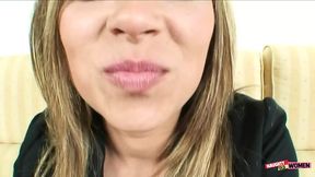 Brunette babe takes biggest cock, gets massive anal creampie