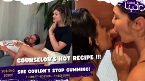 The Counselor's Recipe: Husband Watches Wife and Advisor Start a Hot MFF Threesome (SUB ENG 1080) THREESOME - ANAL - TRAIN