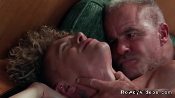 Young blonde gay anal fucked by old man