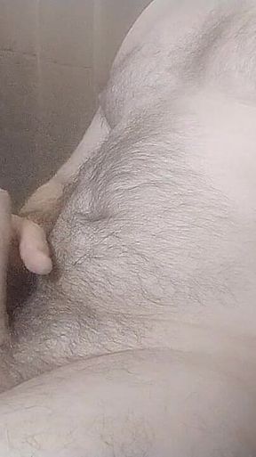 Hairy Gay Uncut Cock Masturbation and Cumshot