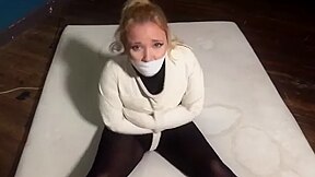 Lil Missy gagged and straitjacketed in pantyhose