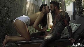 Lovely Asian Girl With No Tits Shagged By Tattooed Stallion - Juan Lucho