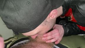 Chav Scally Kinkysirius Sucks by Leather Bear in the Public Restroom at the Railway Station