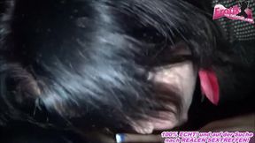 Geiler Dreier mit kurviger deutscher Schlampe, nachts auf dem Hochsitz