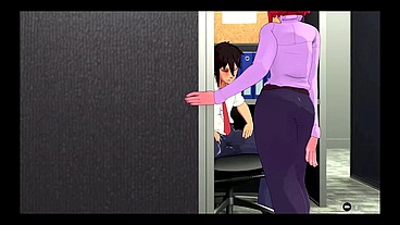 Under Contract [ FEMDOM HENTAI game PornPlay ] Ep.3 fucking my coworker in her cubicle !